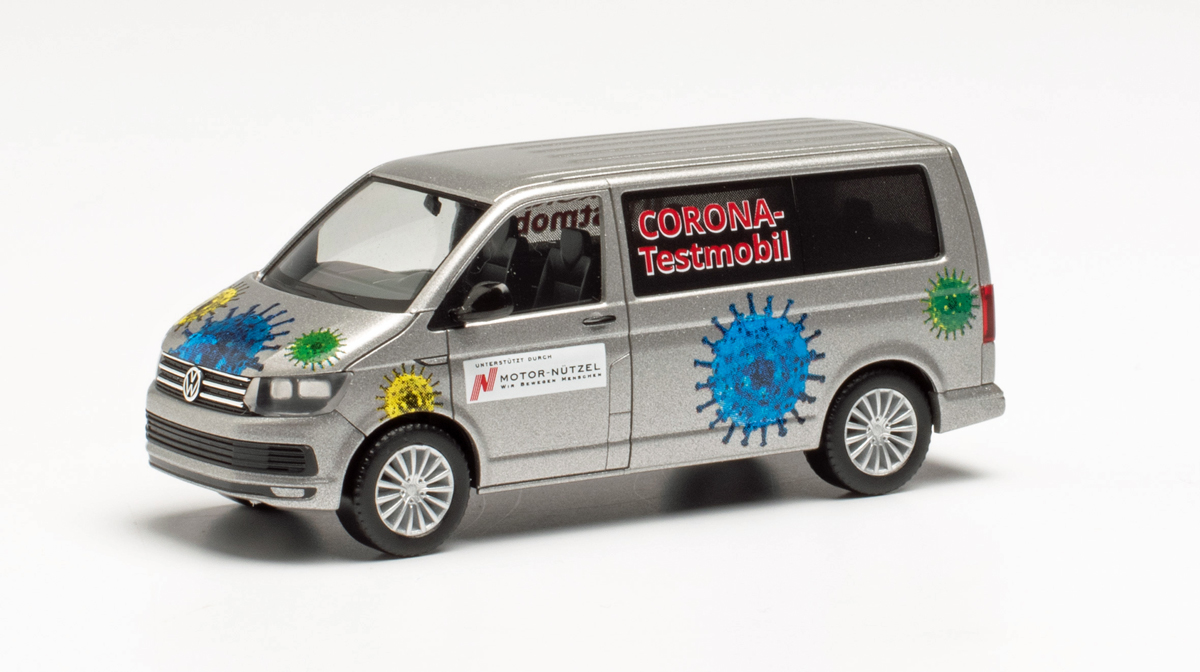 Herpa 096133 - VW T6 Bus "Corona Testmobil" - 1:87 | PKW / Transporter ...