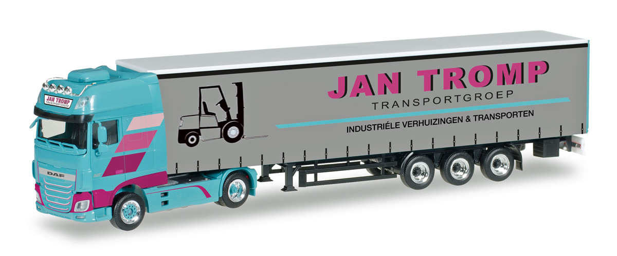 Herpa 306607 - DAF XF SSC Euro 6 Gardinenplanen-Sattelzug "Jan Tromp ...