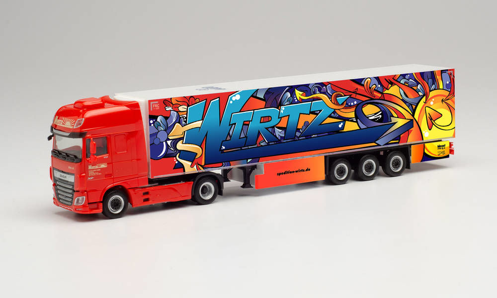 Herpa 313995 - DAF XF SSC Kühlkoffer-Sattelzug "Spedition Wirtz" - 1:87 ...